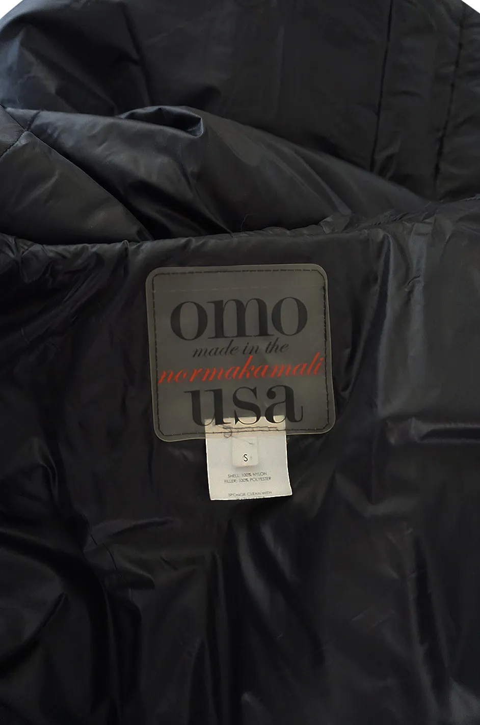 1980s OMO Norma Kamali Black Sleeping Bag Coat with Hood