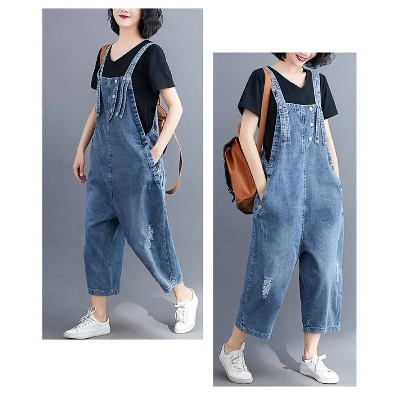 Boho Romper - Denim Overalls