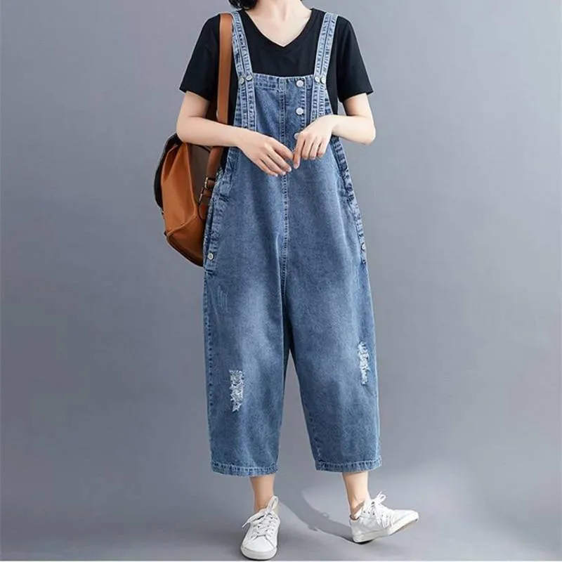 Boho Romper - Denim Overalls
