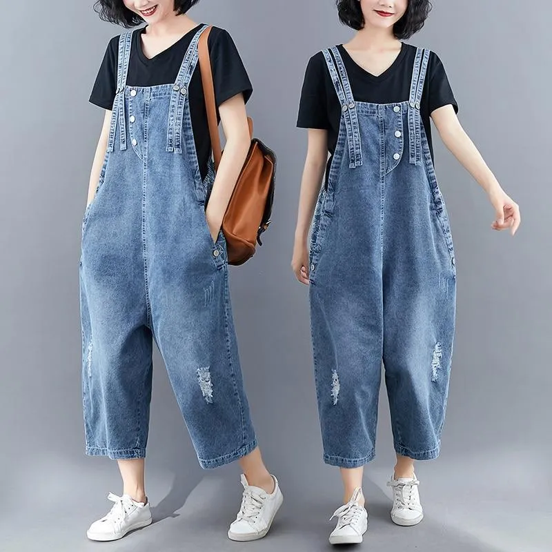 Boho Romper - Denim Overalls