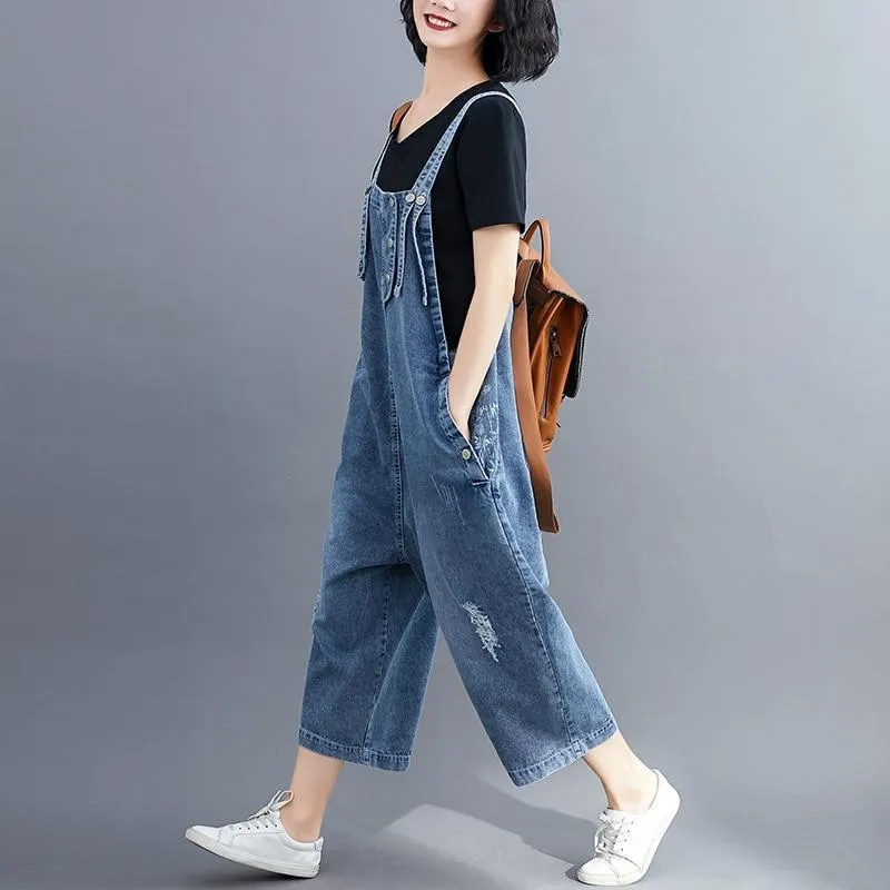 Boho Romper - Denim Overalls