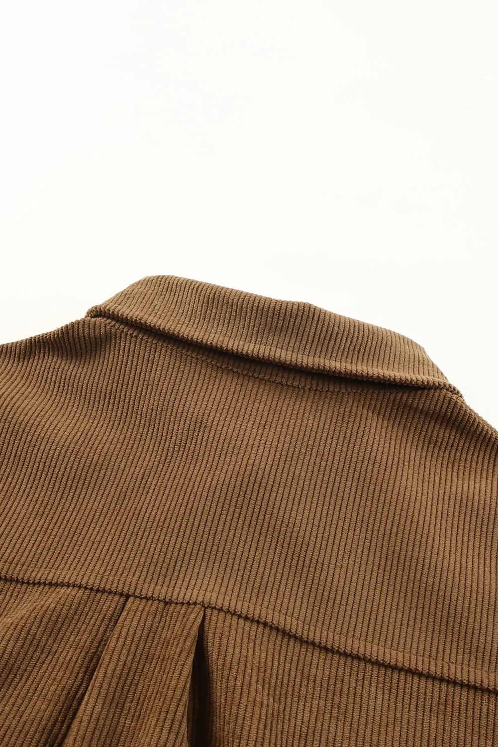 Brown Aztec Pattern Corduroy Shacket