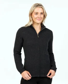 Charcoal Women's Plain Zip Jacket - NB485