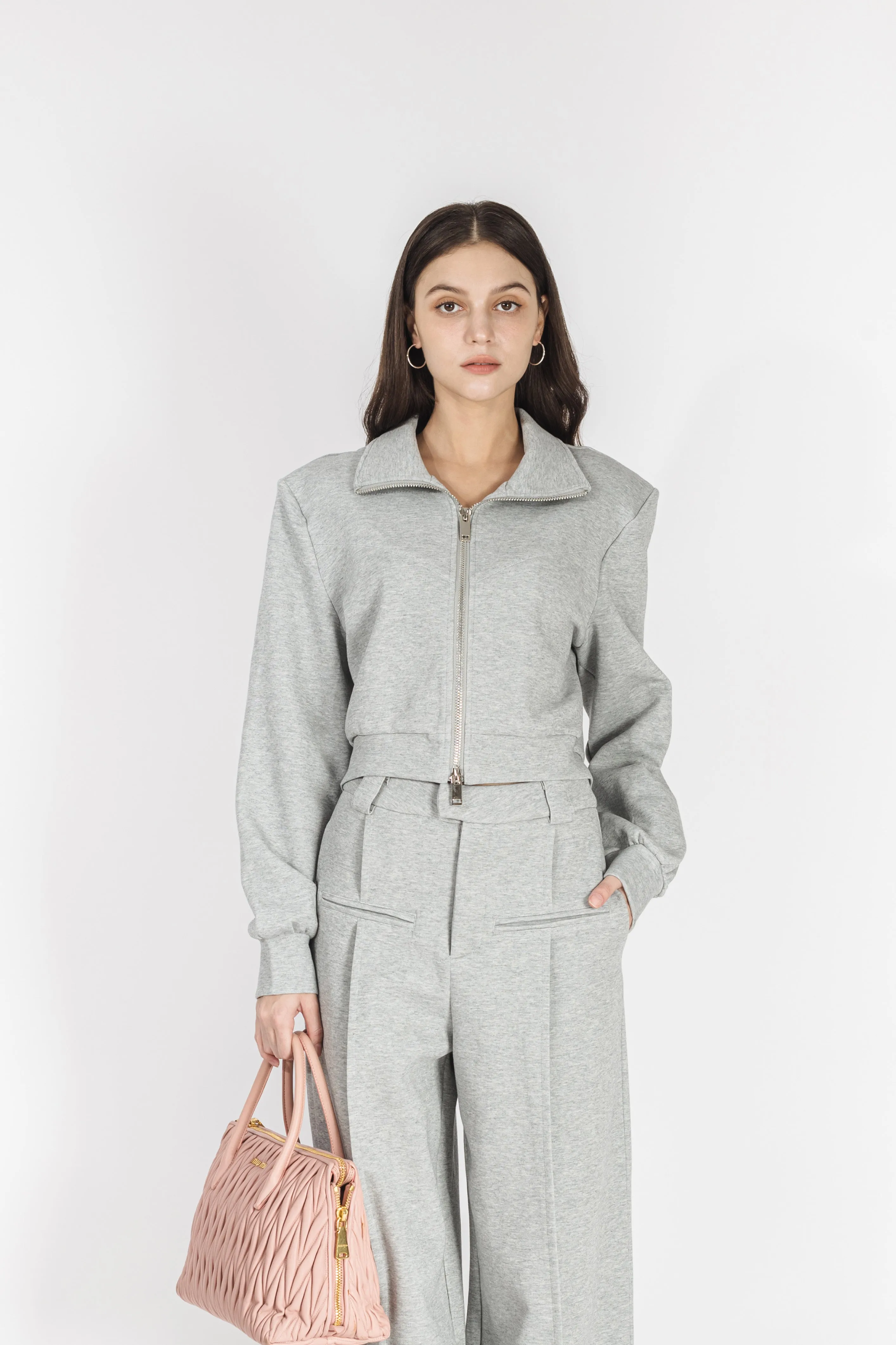 Coollinps Zip U High Neck Crop Jacket
