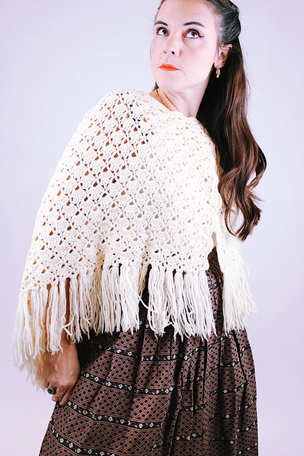 Crochet Fringed Poncho