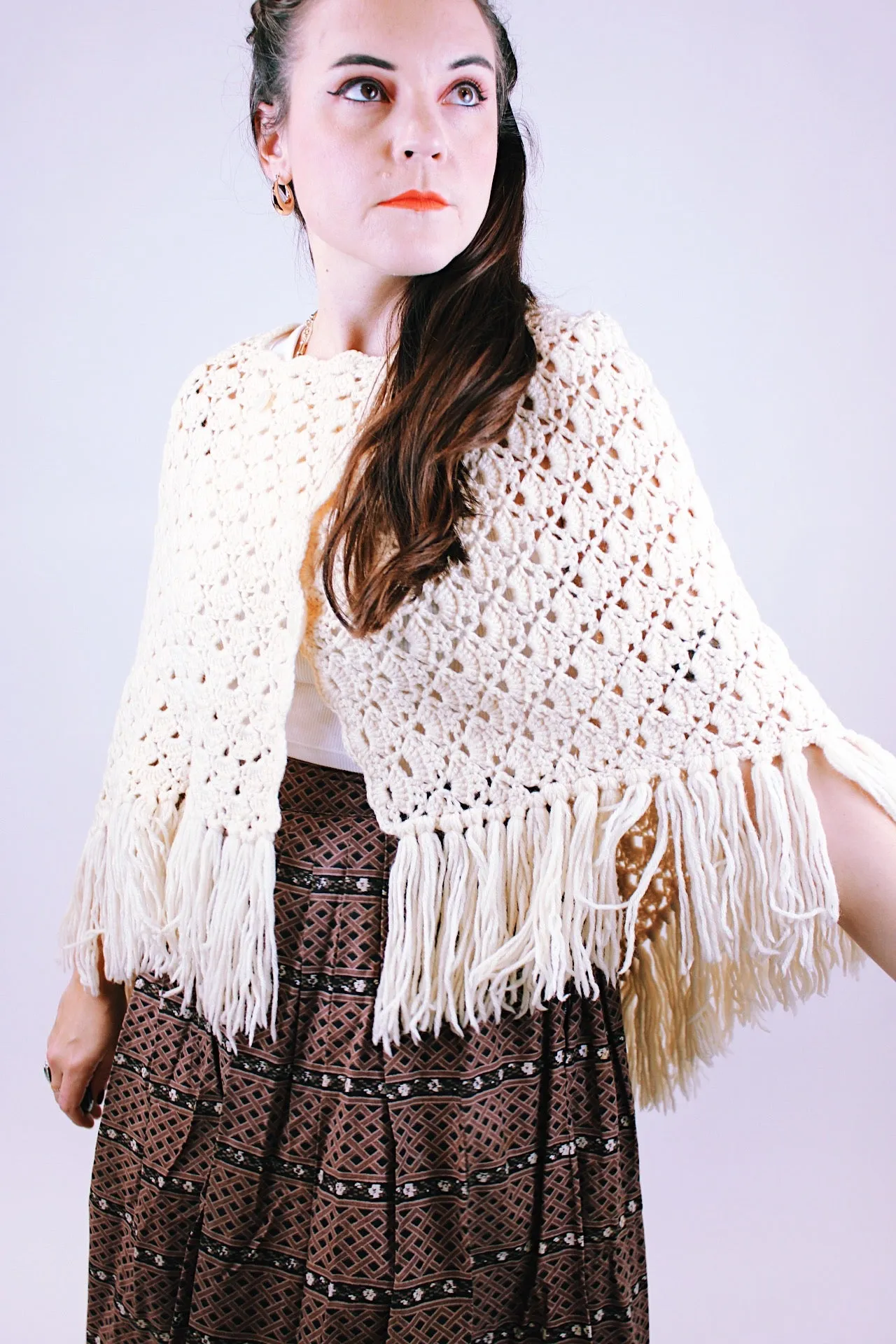 Crochet Fringed Poncho