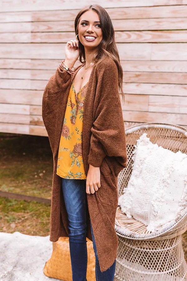 Fall Morning Duster Cardigan in Chocolate