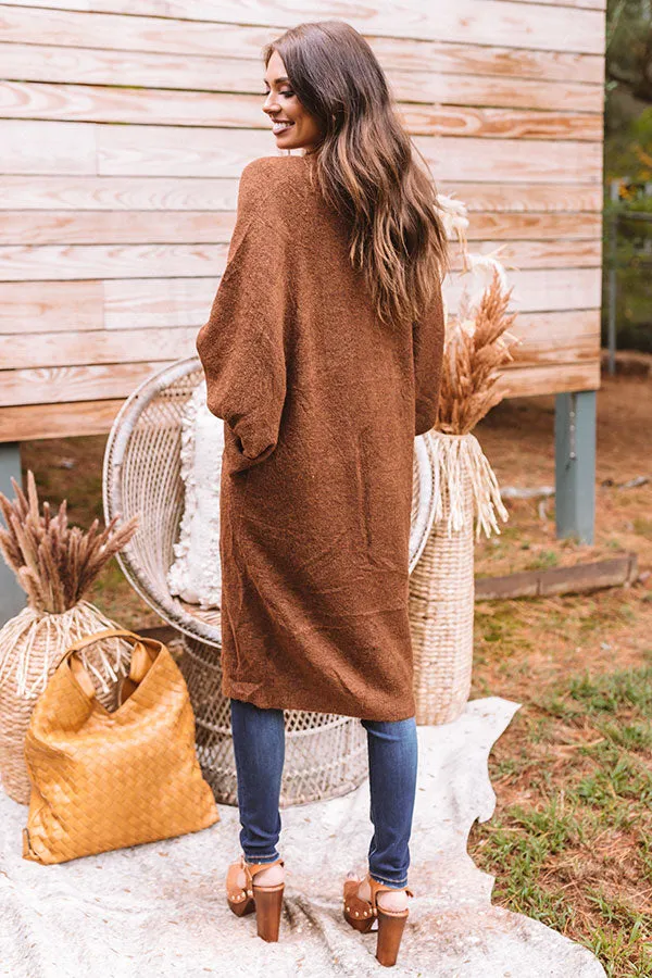 Fall Morning Duster Cardigan in Chocolate
