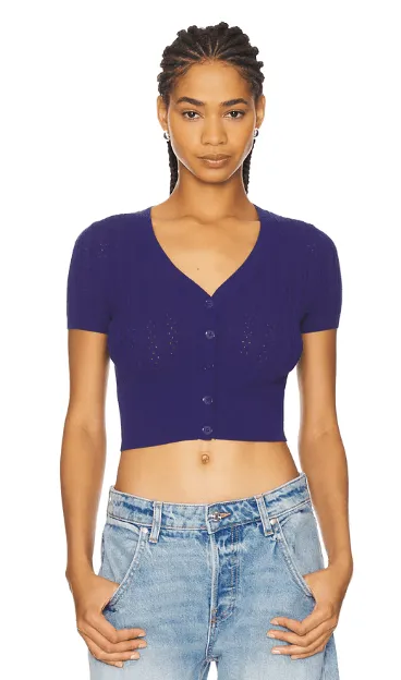 Free People Cassie Cardigan in Indigo
