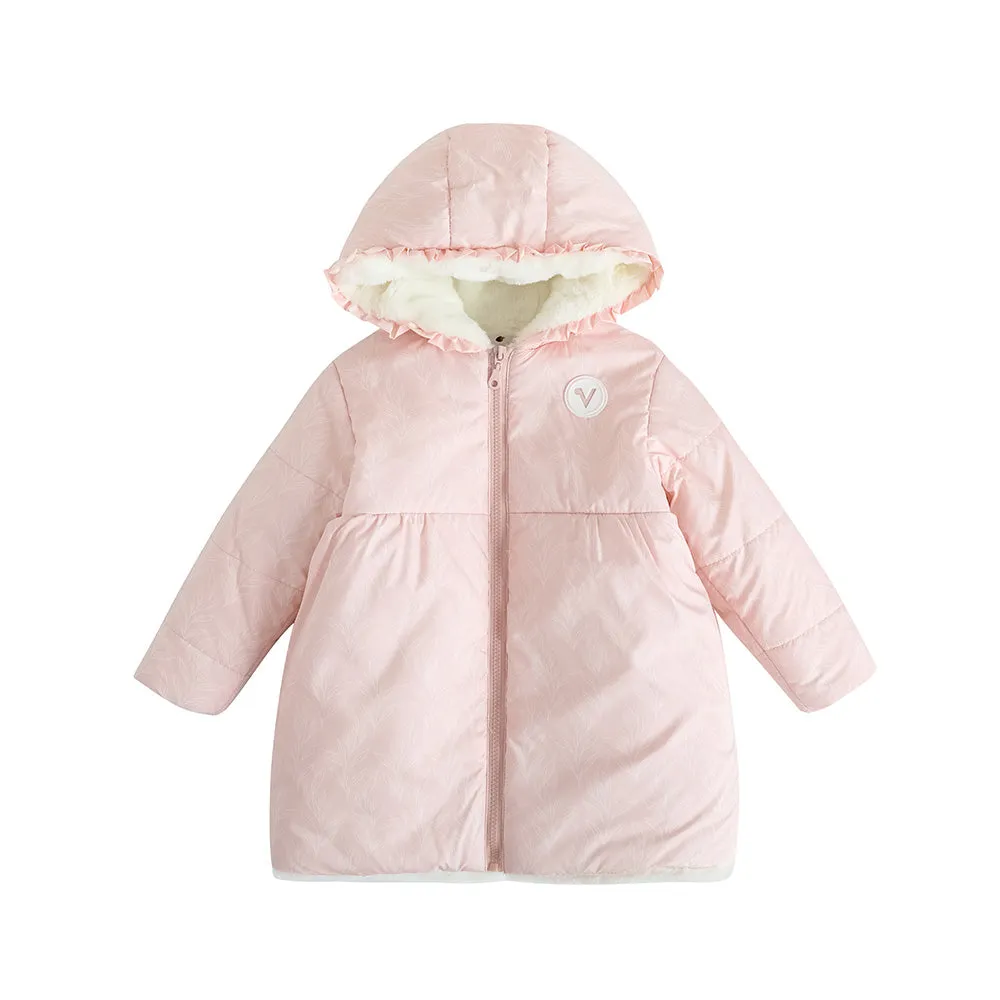 Girls Pink Zip Long Sleeve Coat