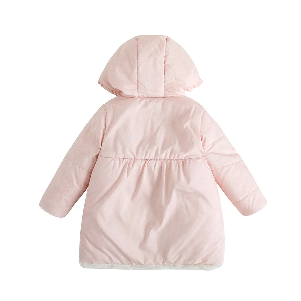 Girls Pink Zip Long Sleeve Coat