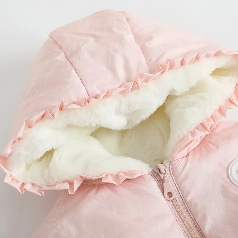 Girls Pink Zip Long Sleeve Coat