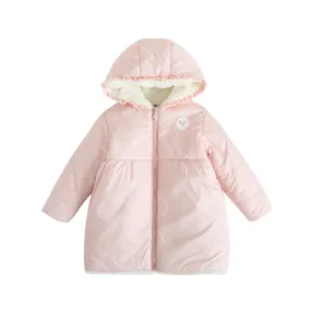 Girls Pink Zip Long Sleeve Coat