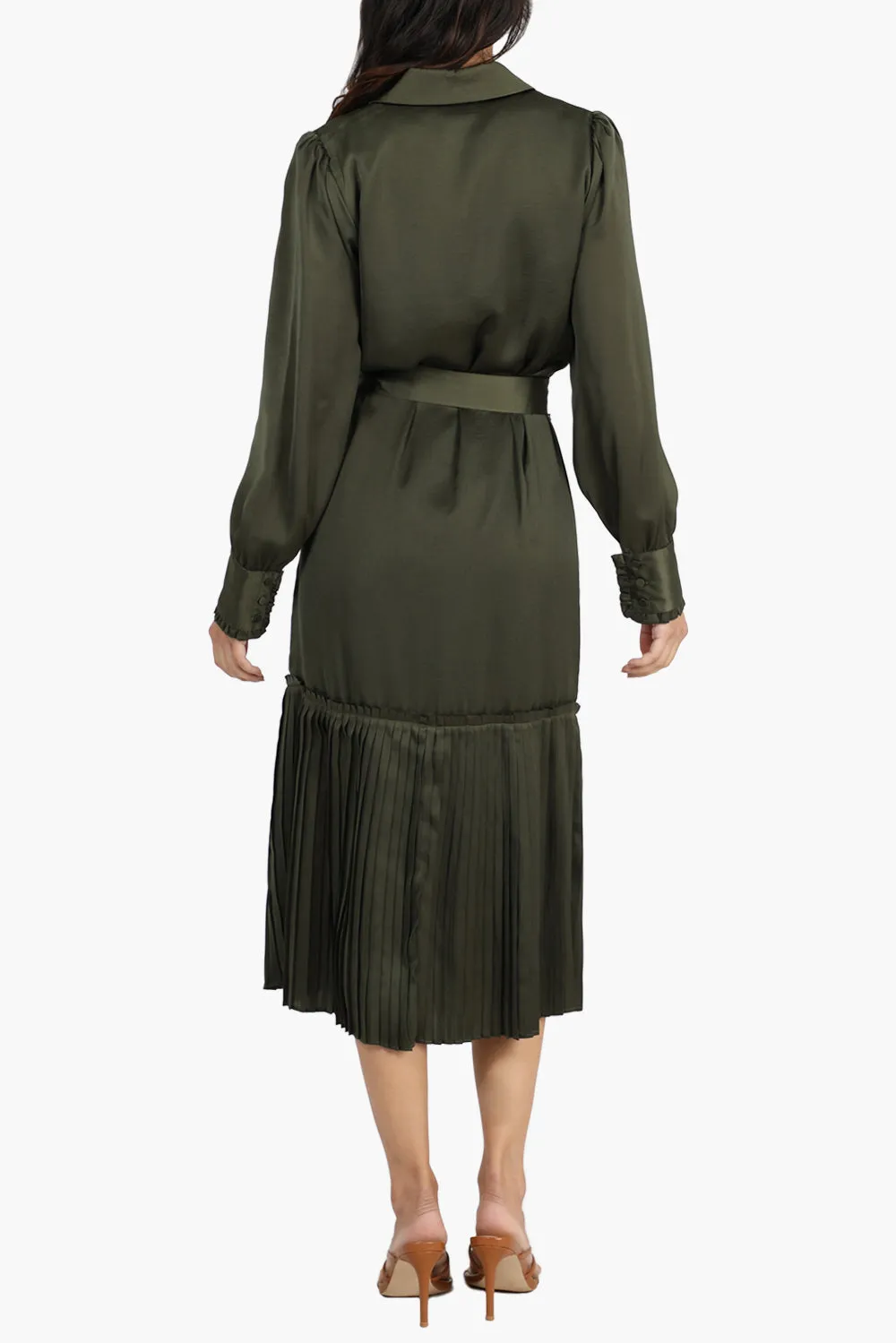 Jade Pleated Long Coat Dress