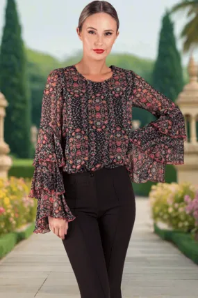 Layered Sleeve Georgette Top