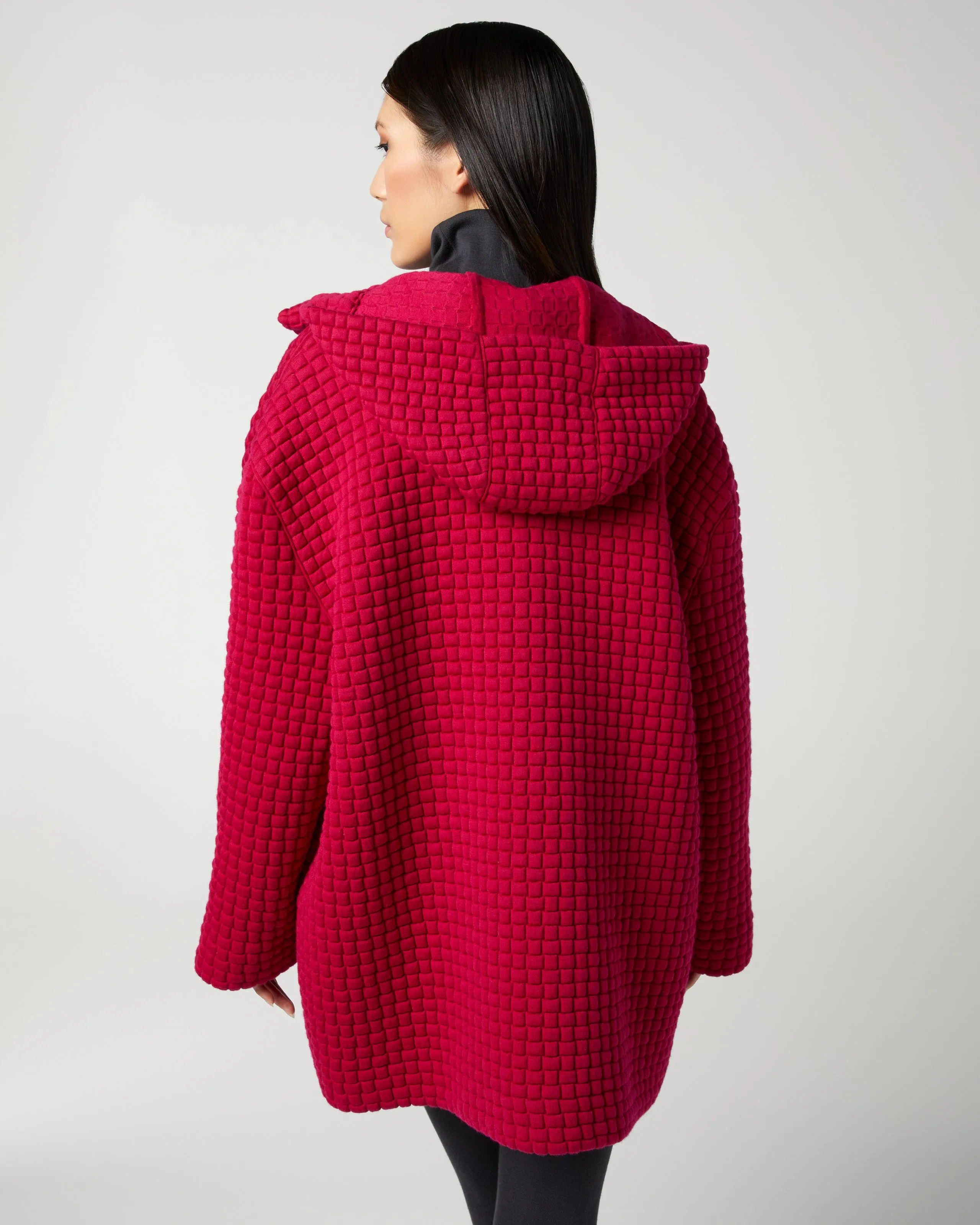 Patterned Hooded Zip Parka