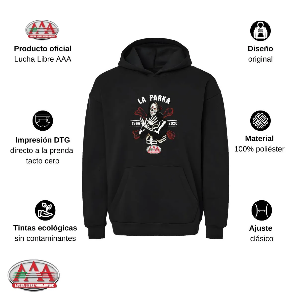 Sudadera Mujer Hoodie Pro Dry Lucha Libre AAA La Parka 66 20