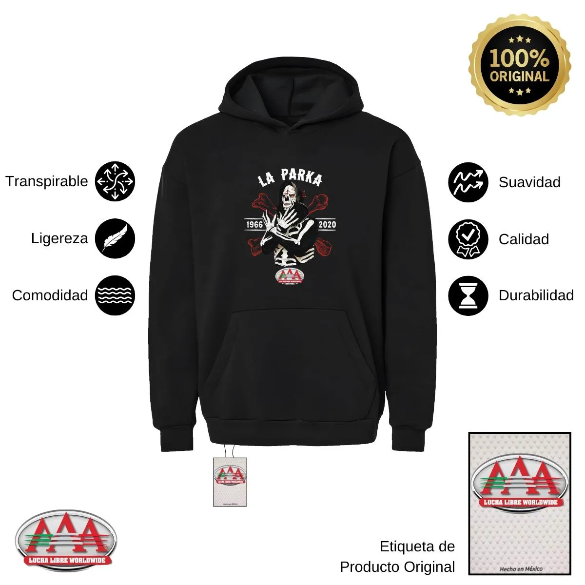 Sudadera Mujer Hoodie Pro Dry Lucha Libre AAA La Parka 66 20