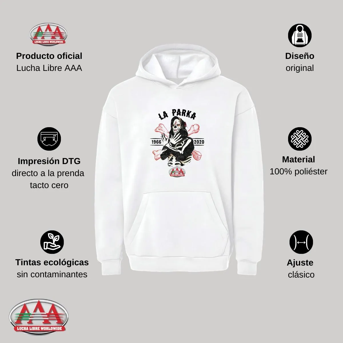 Sudadera Mujer Hoodie Pro Dry Lucha Libre AAA La Parka 66 20