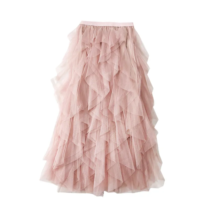 yarn layer cupcake fairy skirt knee length poncho flared dress for women